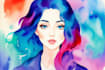 create watercolor portrait and abstract art
