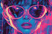 do retro synthwave pop neo sci fi cyberpunk arts and logo