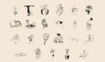 create unique black and white hand drawn illustrations