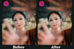 do hair, teeth, skin beauty retouching and face sculpting