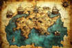 create a high quality fantasy map illustratiuon