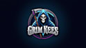 do grim reaper gaming mascot logo design with company
