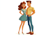 do cartoon disney couple portrait