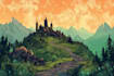 draw fantasy concept landscape illustrations