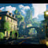 create a game environment concept art in blender