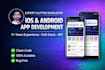 develop a professional flutter mobile app for android and ios with backend