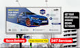 create billboard banner rollup and feather flag design