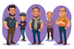create cartoon character or avatar in vectors