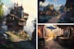 draw environment concept art, fantasy worlds