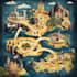 vector map illustration map design 3d isometric fantasy map