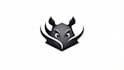 do rhino shield monochrome logo mascot design