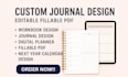 design custom journal, digital planner, KDP workbook, editable fillable pdf form