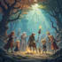 make fantasy dnd party illustration