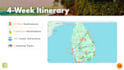 craft an interactive beach hunt itinerary with mountains and ancient sites