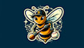 design bee baseball mascot logo with express delivery