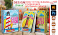 design kids toy packaging, food boxes, software box designs