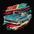 retro automotive tshirt, car show design
