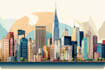 draw city skyline poster, landmarks poster