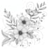do a natural, floral design, line art, flower