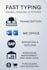 fast typing and audio transcription