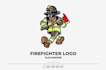 make high resolution firefighter mascot logo