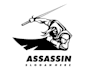 design super assassin logo with satisfaction guaranteed