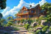 create a awesome anime background and environment art, game art