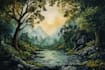draw fantasy background and landscape
