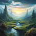 paint detailed, fantasy landscape, background