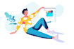 create a colorful flat and isometric illustration