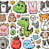 do a cartoon animal clip art doodle stickers emoticon