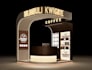 design booth, kiosk event design with 3d render drawing