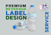modern beverage label design, water bottle label, packaging label with mockup