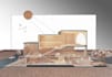 render architecture wood scale model, maquette, conceptual physical model
