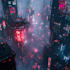 design  illustration of futuristic cyberpunk sci fi city concrpt art