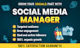 be your social media manager, instagram manager and social media marketing