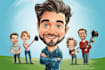 draw full body big head cartoon caricature