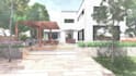 design front yard or garden landscape with 3d rendering