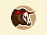 make high quality cow bull head logo