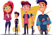 create cartoon character or avatar in vectors