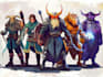 draw dnd party art, pathfinder group, and fantasy characters illustration