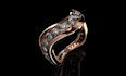make a design, 3d model and render of the ring with gemstones