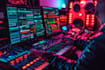 make a synthwave retro wave, cyberpunk, darksynth