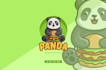 do creative mascot panda warrior logo design
