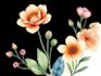 create a digital watercolor botanical flowers