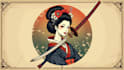 do outstanding geisha samurai logo with express delivery