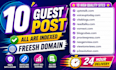 do 10 SEO guest post from 10 unique domain, instant index