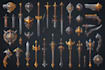 design creative concept art of weapons and items