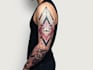 create sleeve tattoo design in geometric style