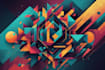 create abstract geometric digital art